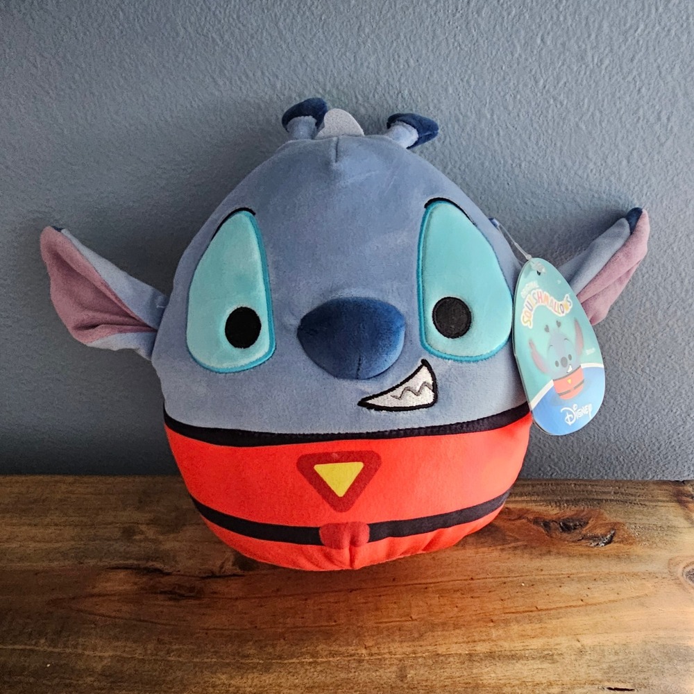 Disney Stitch Squishmallows 8 Inch Alien Red Space Suit Plush